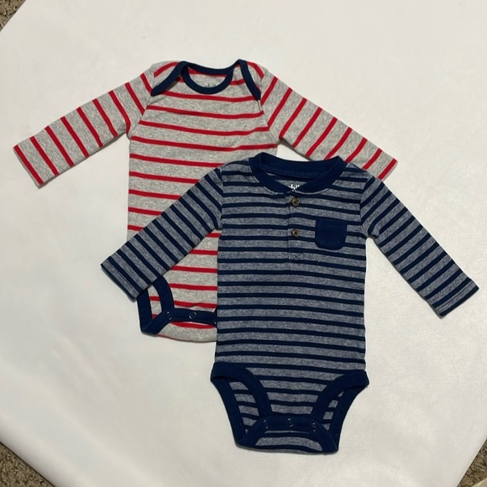 Set of 2 Child Of Mine Long Sleeve Striped Jumpers Baby Size 0-3 Months